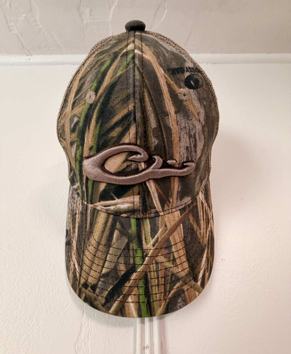 Drake Waterfowl Hat Mens Camo Mossy Oak Shadow Grass Blades Mesh Back Trucker
